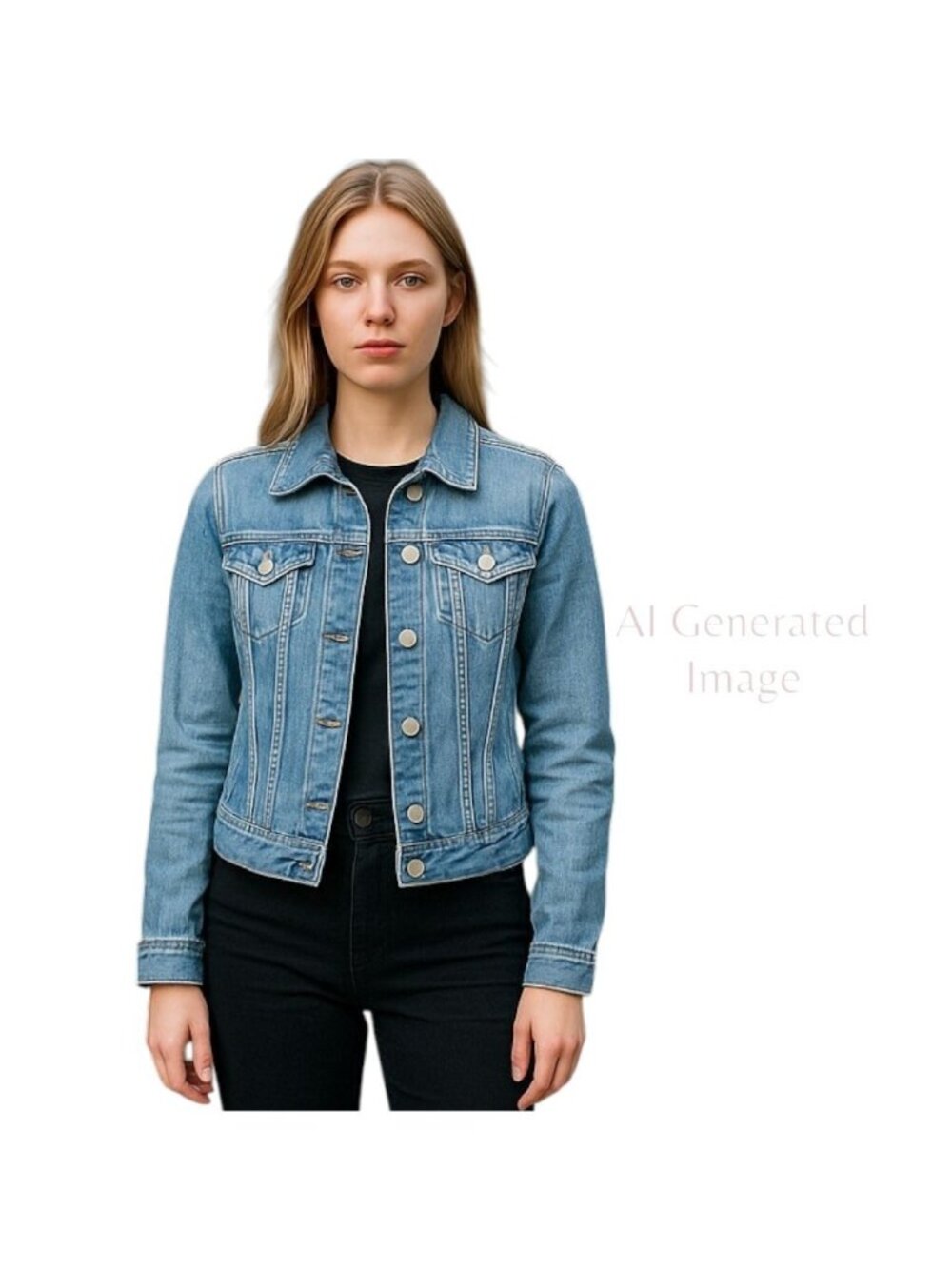Gap 1969 Womens Metal Logo Buttons Cotton Denim Trucker Jean Jacket Size XS